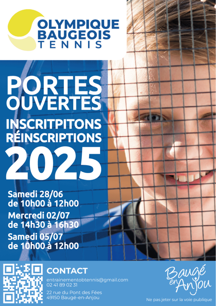 Olympique Baugeois Tennis OBT Flyer Portes Ouvertes Studio GLAD - Structurer une marque