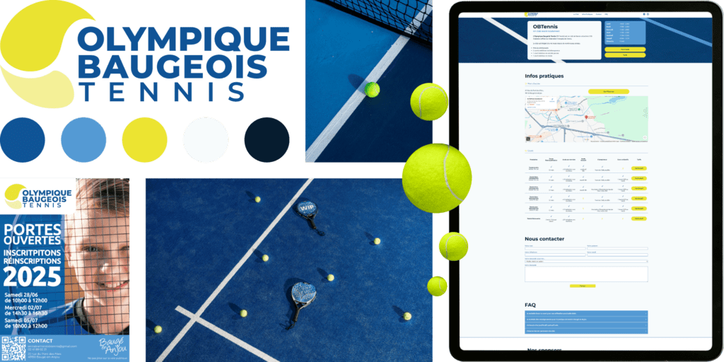 Olympique Baugeois Tennis OBT Moodboard résultat final Studio GLAD - Structurer une marque