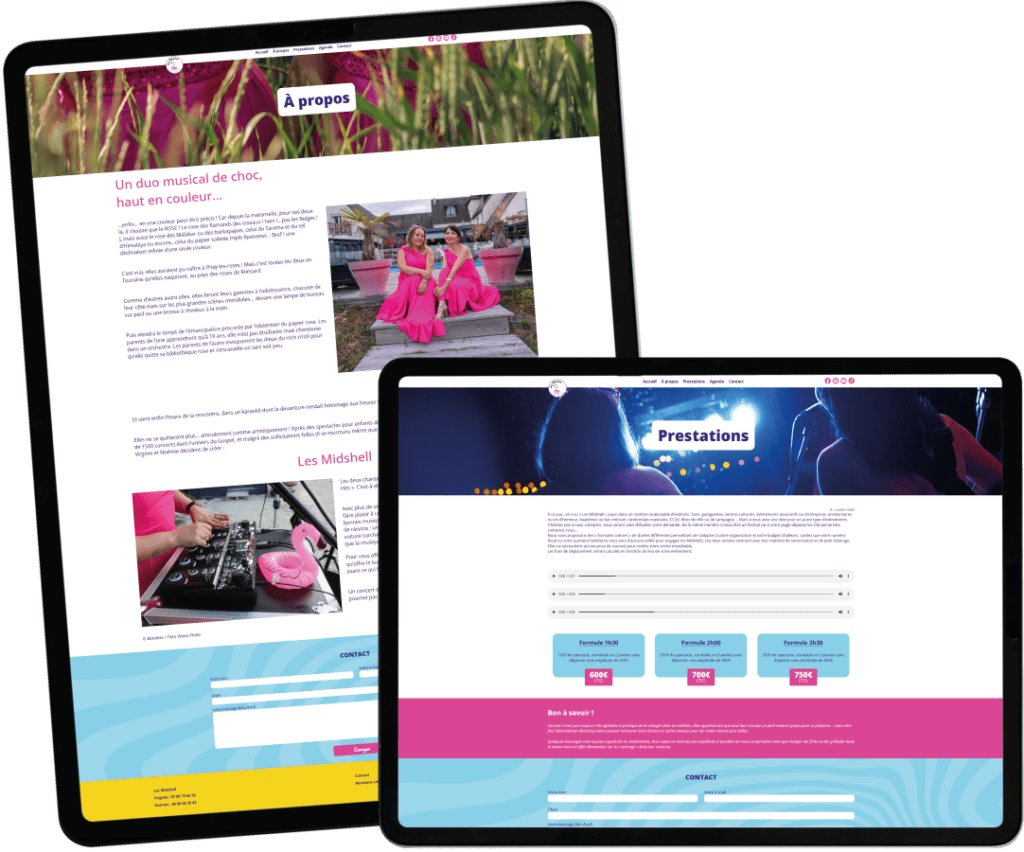 Les Midshell Site internet - Studio GLAD - Nos services