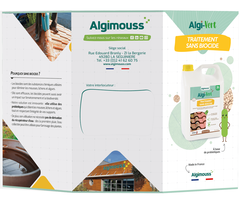 Algimouss Flyer recto Alexandre et Laetitia - Communication durable