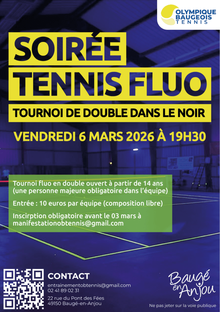 Olympique Baugeois Tennis Flyer 2 Alexandre et Laetitia - identité visuelle club sportif